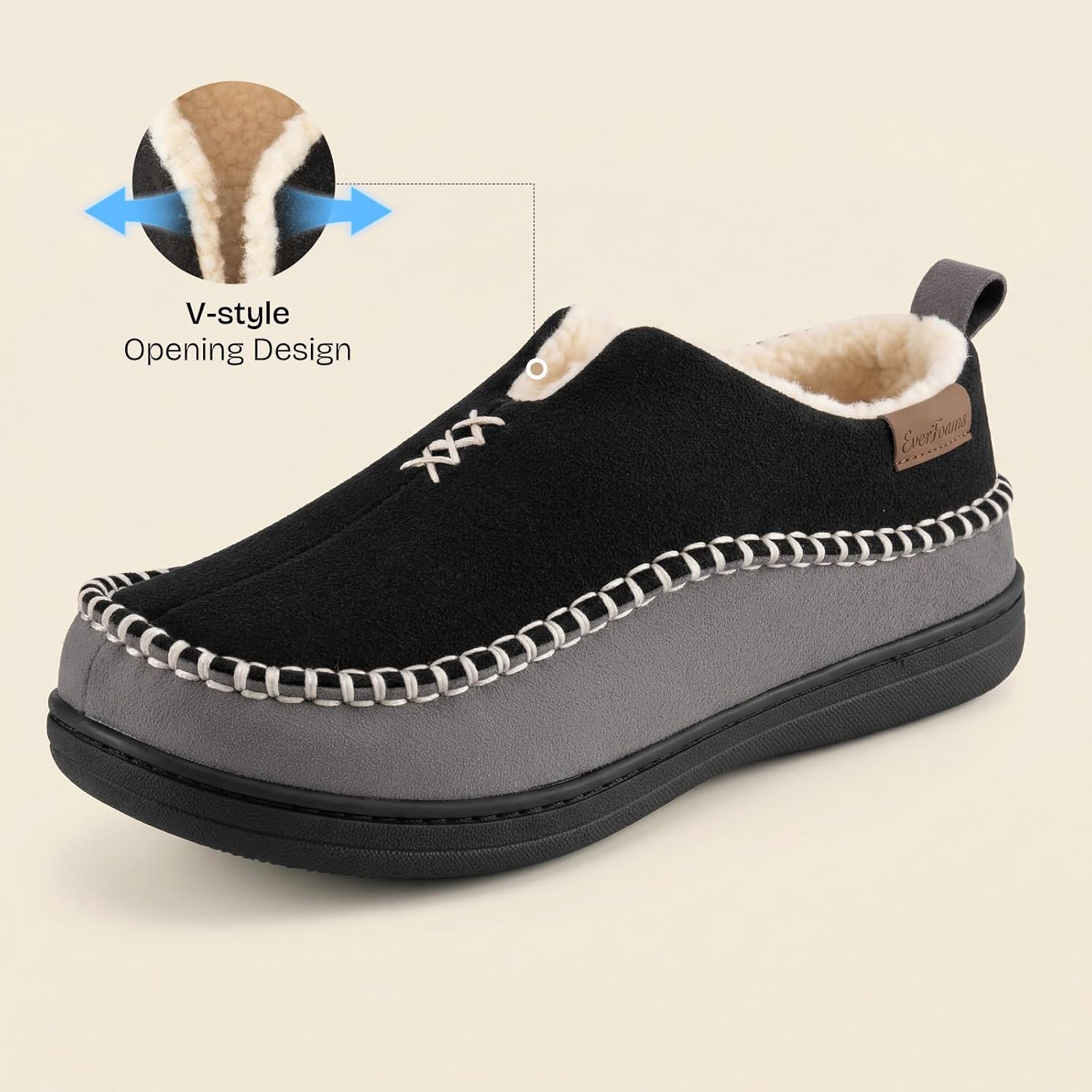 Detalle 2 de EverFoams Men's Micro Suede Memory Foam Slippers