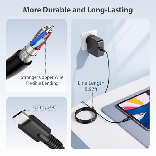 Detalle de Cargador Portátil USB-C 65W YSSTKFD: carga rápida para MacBook, Galaxy, Huawei y más