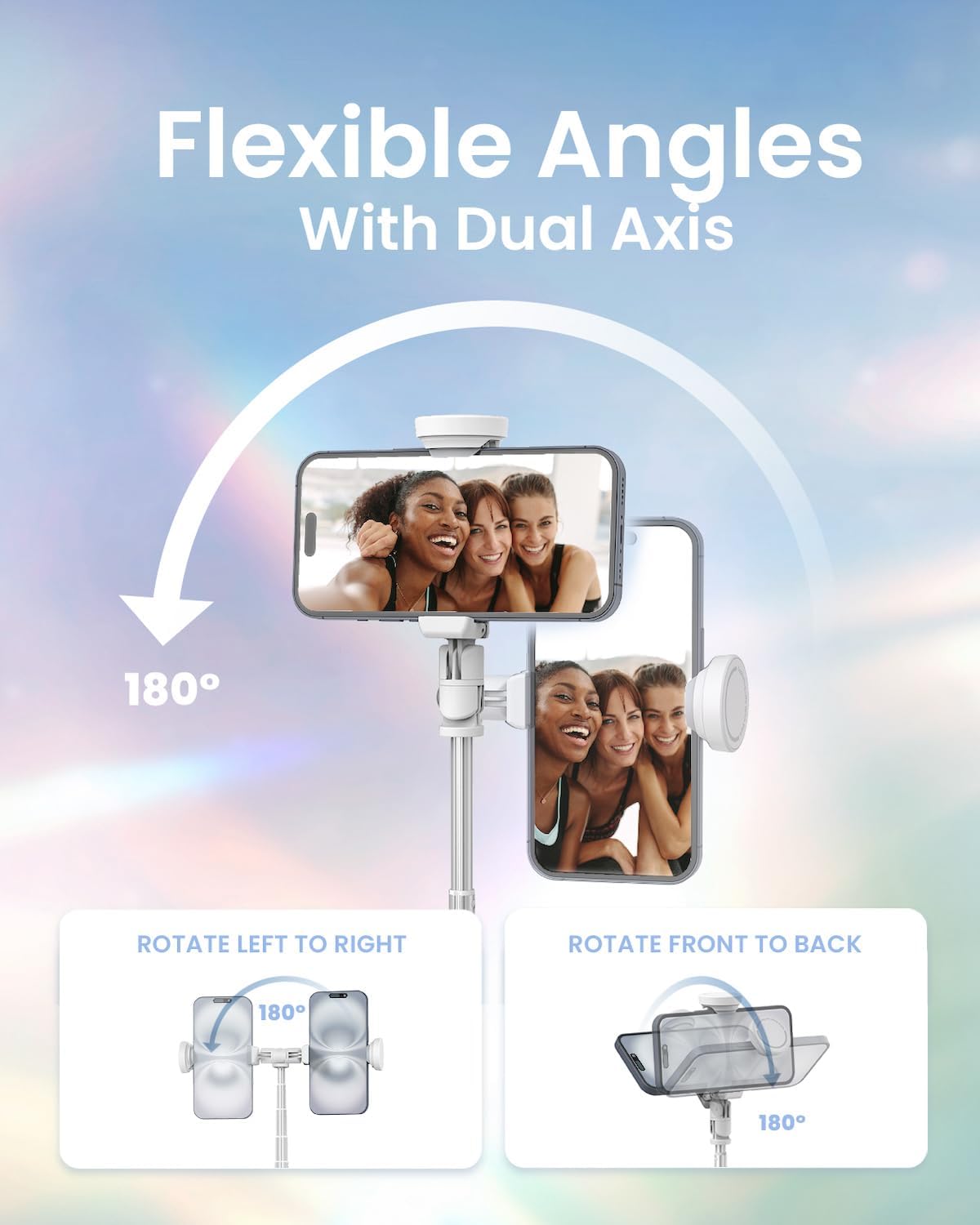 Detalle de KraftGeek Automatic Phone Tripod for Smartphone — 66" Portable Selfie Stick Tripod
