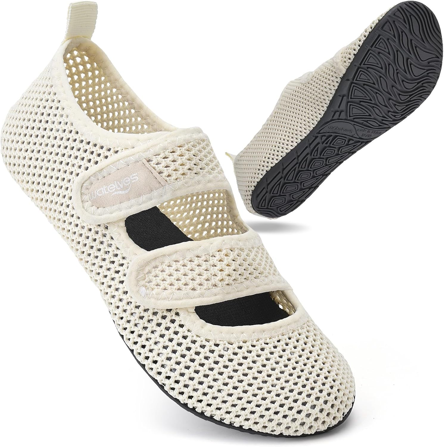 WateLves water shoes (barefoot-style) with non-slip soles for beach, pool & aqua sports