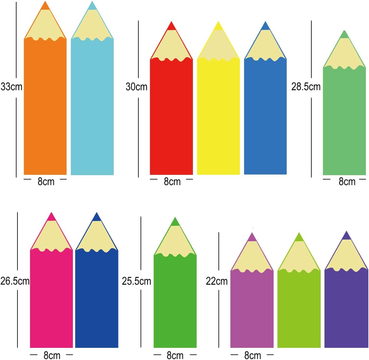 Detalle de Sroko Colourful Kids Wall Stickers, Reusable Vinyl Decals, 2 Sheets
