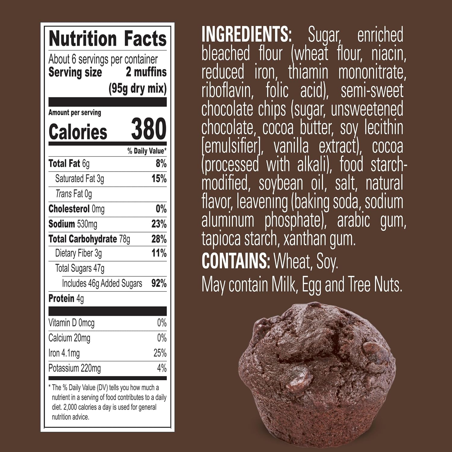 Detalle 2 de Krusteaz Double Chocolate Muffin Mix 20 oz