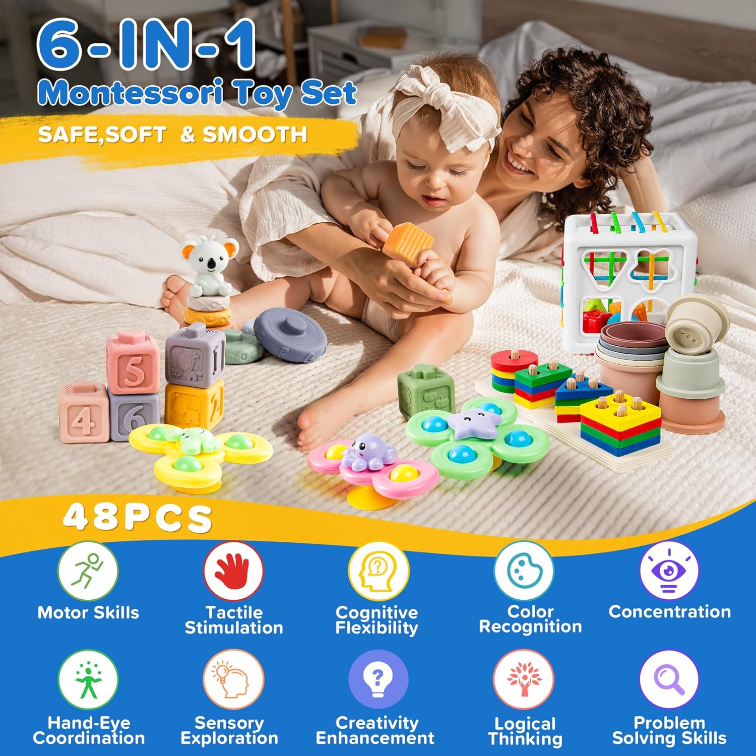Detalle 2 de 6-in-1 Montessori Baby Toy for 6–12 Months