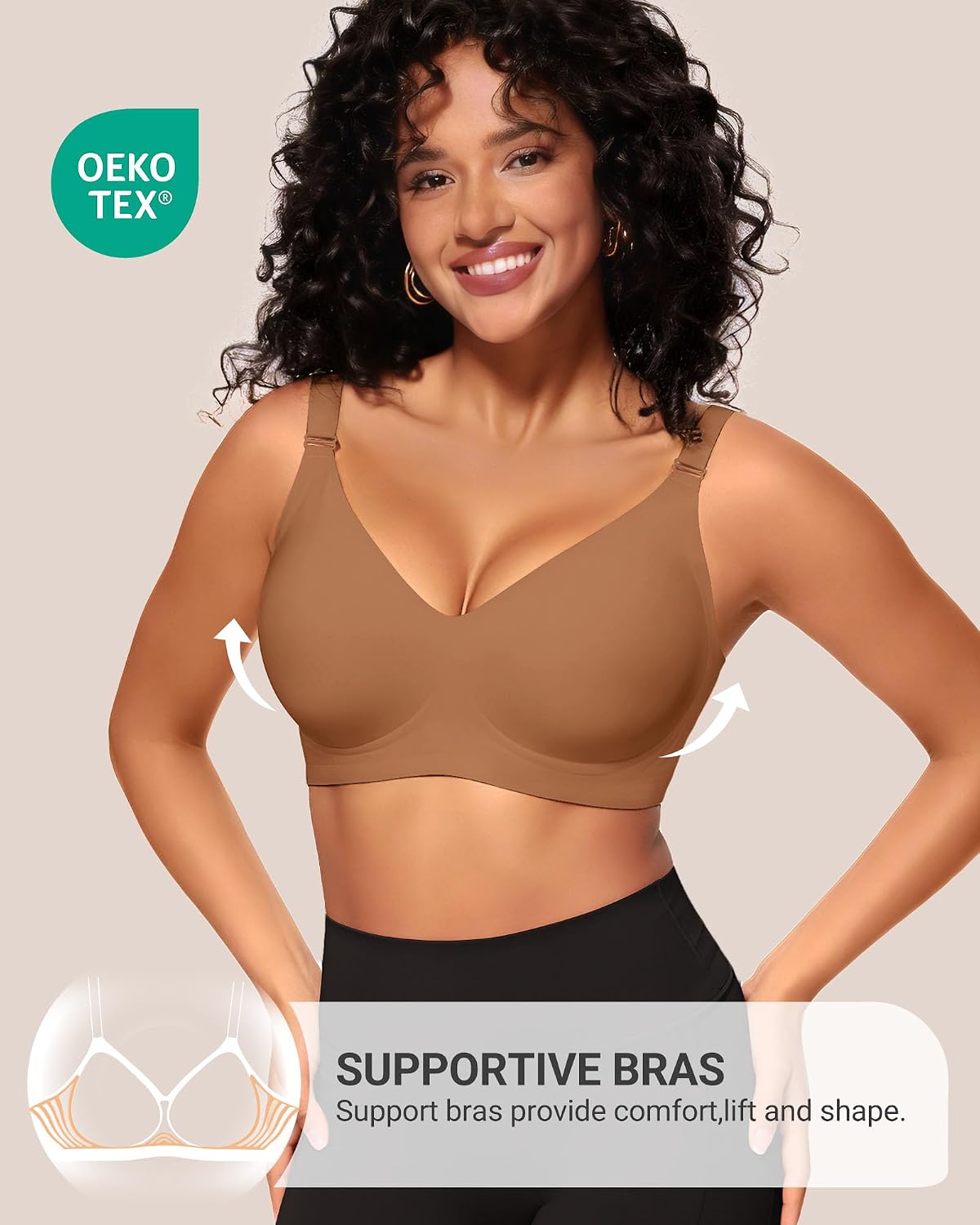 Thumbnail 1 de HORISUN Comfortable Seamless Full Coverage Bra 4XL