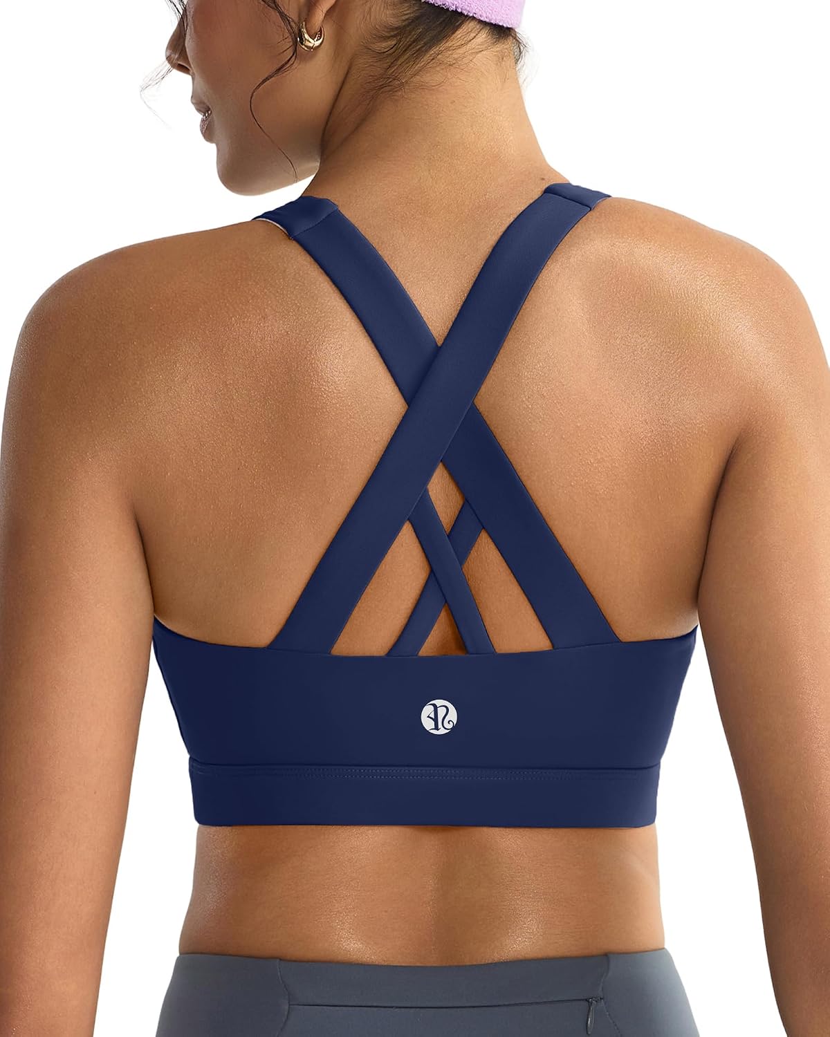 Detalle de RUNNING GIRL Women's Sports Bra with Criss-Cross Back and Removable Cups