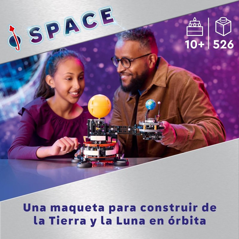 Detalle de Lego Technic Planeta Tierra y Luna en Órbita