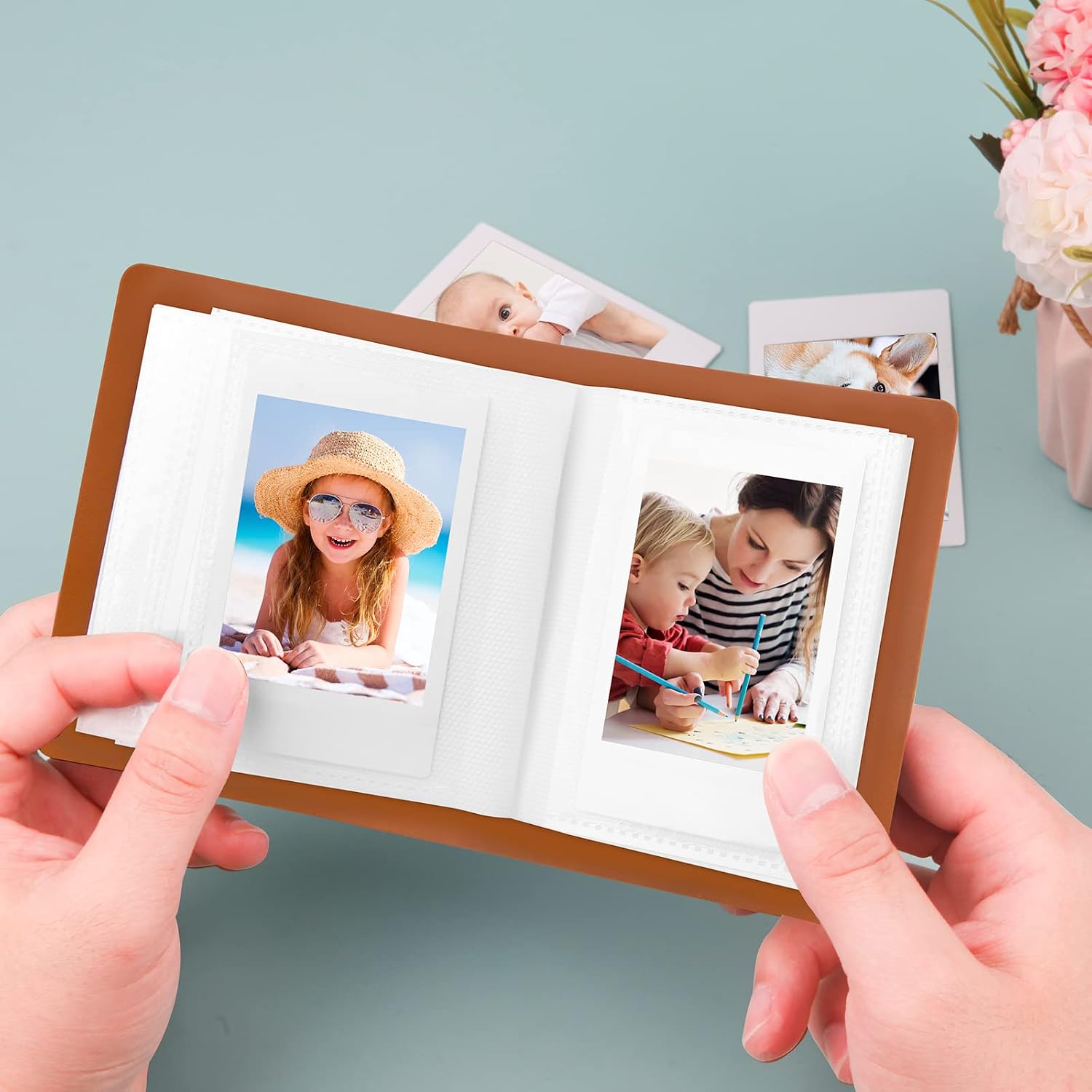 Thumbnail 4 de Ruibytree Mini-Fotoalbum mit 52 Taschen für Fujifilm Instax Mini, Polaroid Snap & Zip Sofortbilder (Braun)