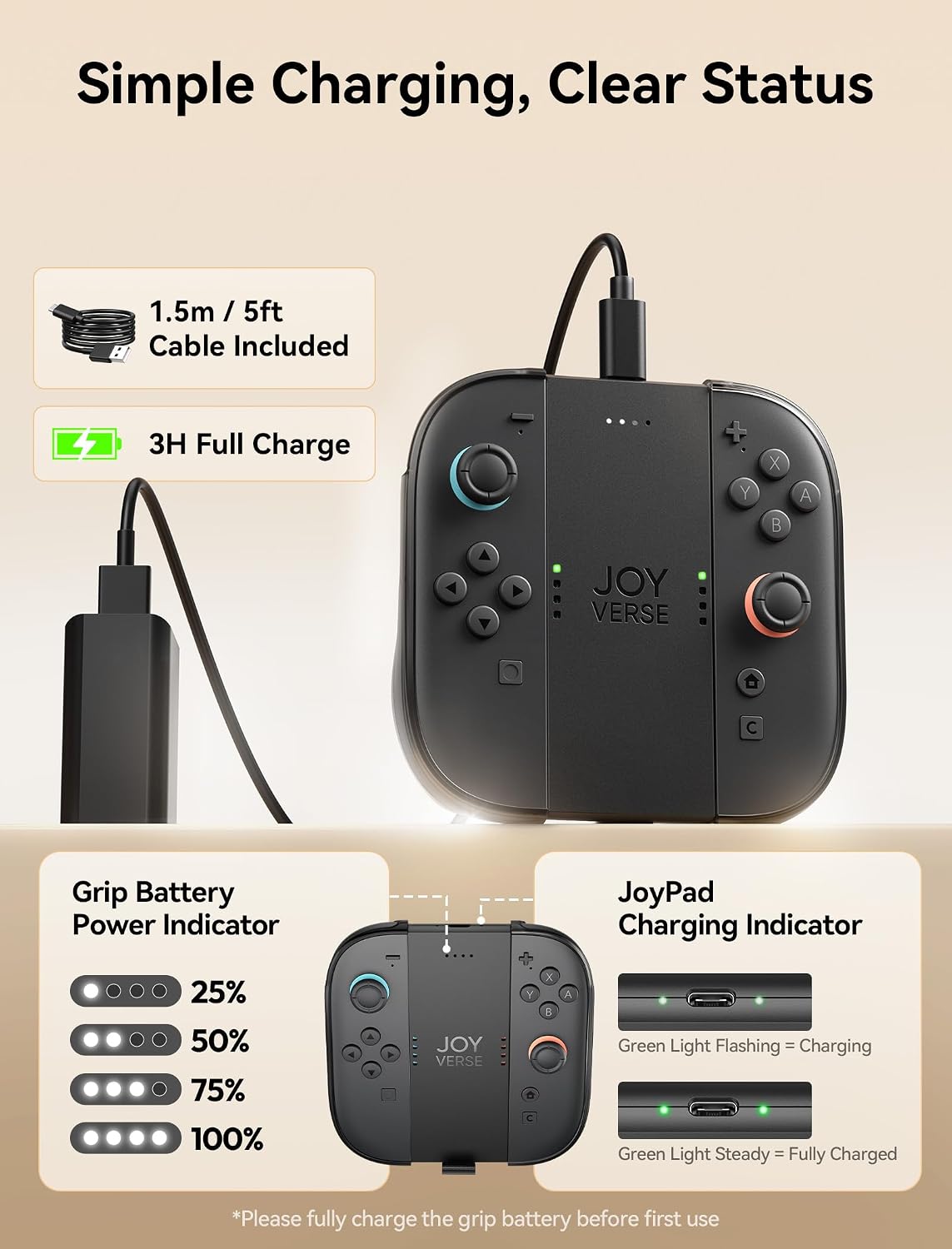 Thumbnail 4 de JSAUX Ladegriff Switch 2 1200 mAh
