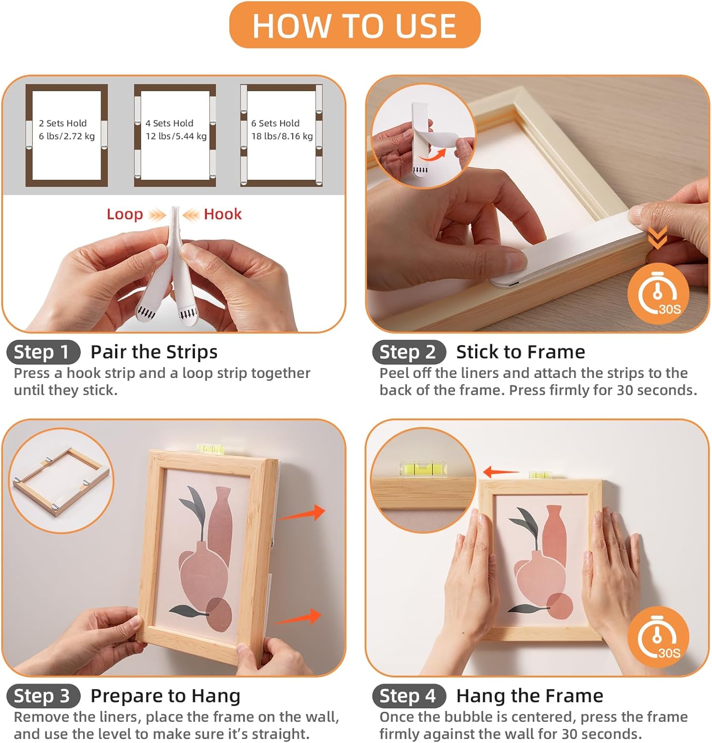 Thumbnail 2 de Trilancer Picture Hanging Strips, 20 pairs