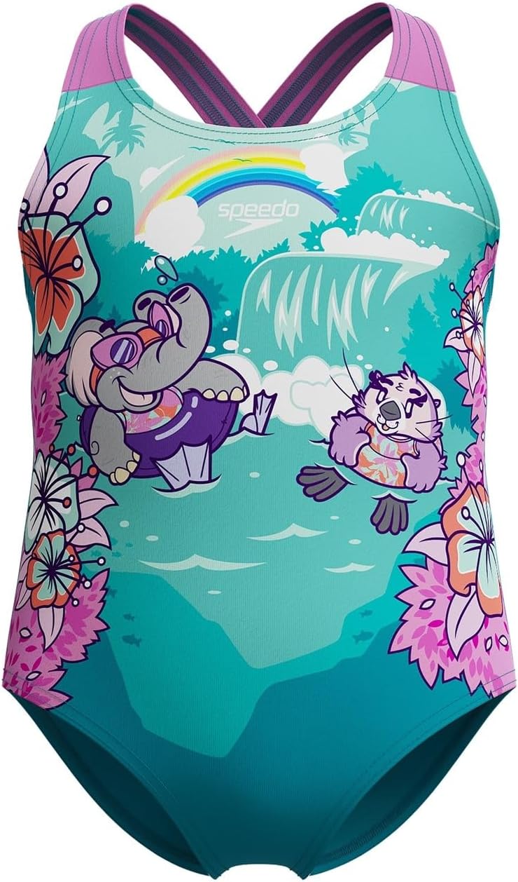 Speedo Learn to Swim Printed Crossback Maillot Une pièce Fille