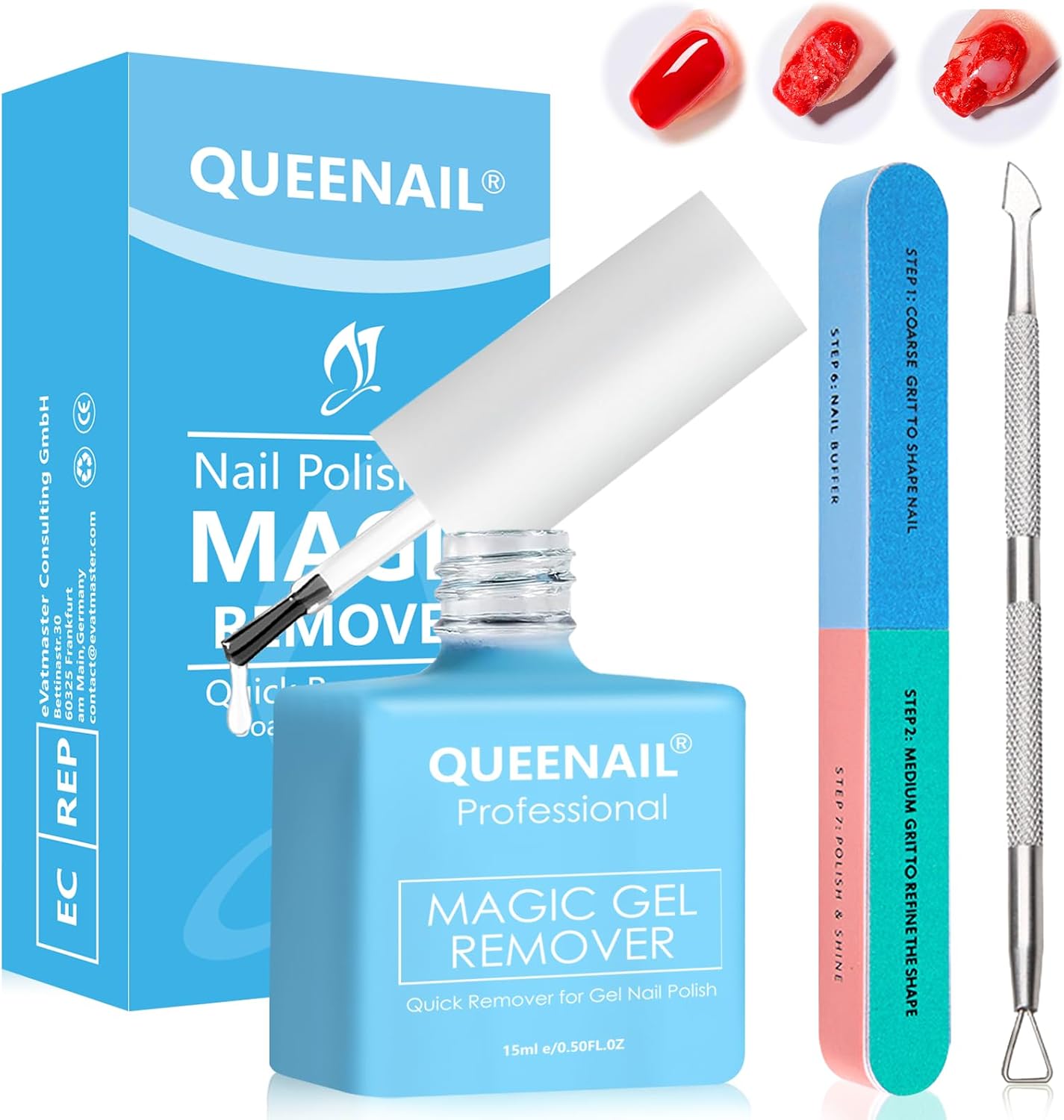 Detalle de 1 Pièces Dissolvant de Vernis à Ongles en Gel – Gel Nail Polish Remover Professionnel, Bleu