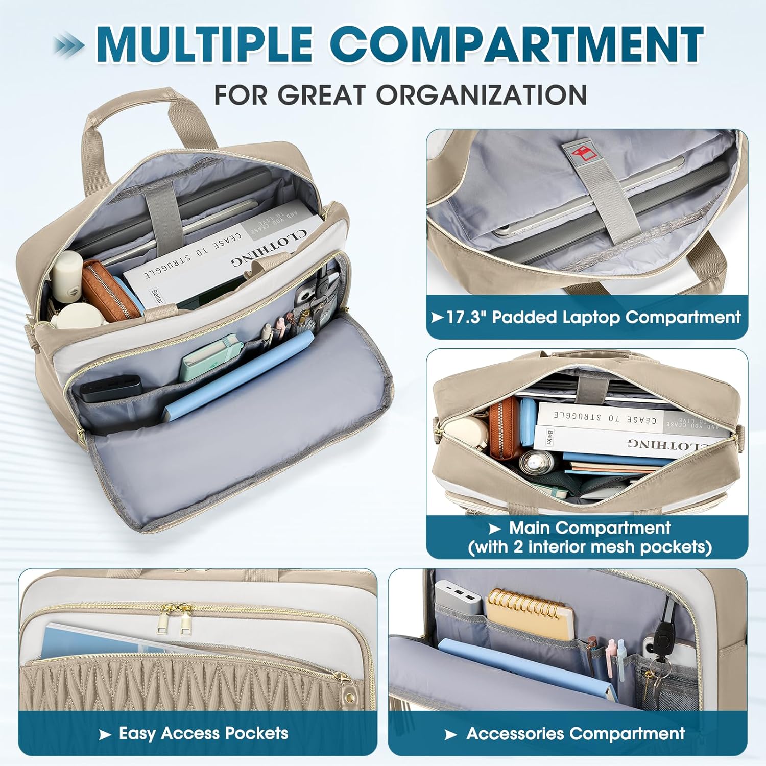 Thumbnail 3 de RAINSMORE 17.3 Inch Laptop Bag for Women