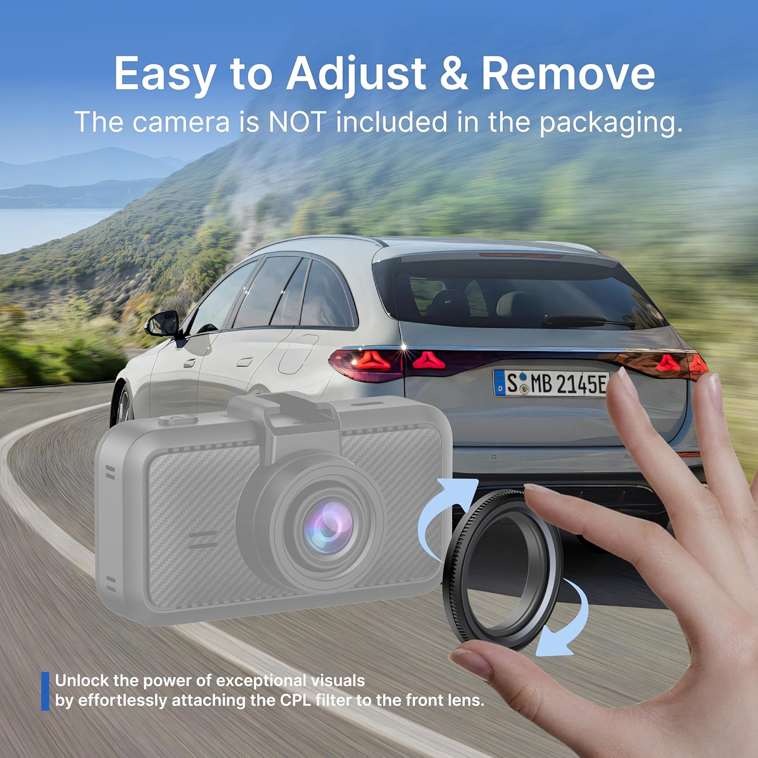 Detalle 2 de Miofive 34mm CPL Filter for Miofive S1 Dash Cam