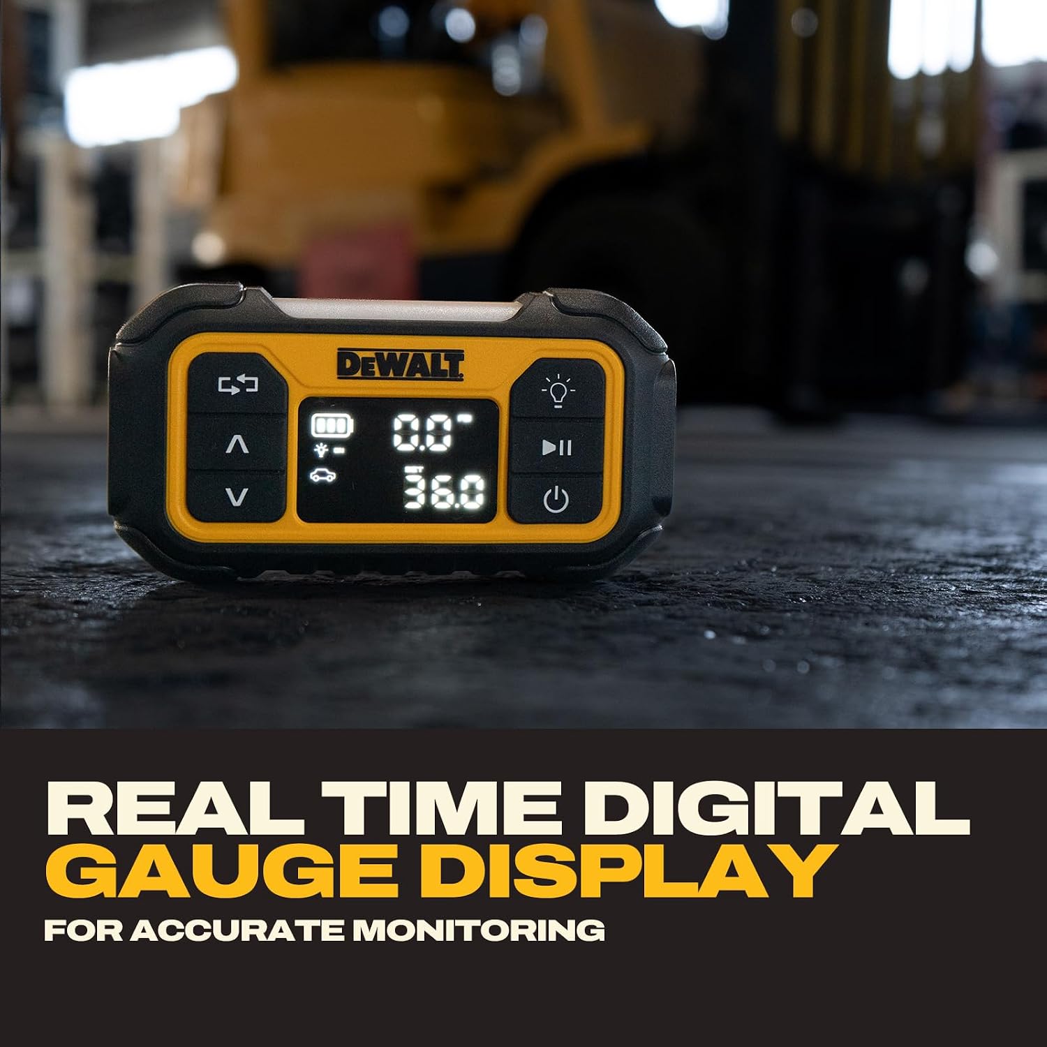 Detalle 2 de DEWALT DXIF1201 Portable Tire Inflator, 150 PSI, Dual Power, Auto Shutoff
