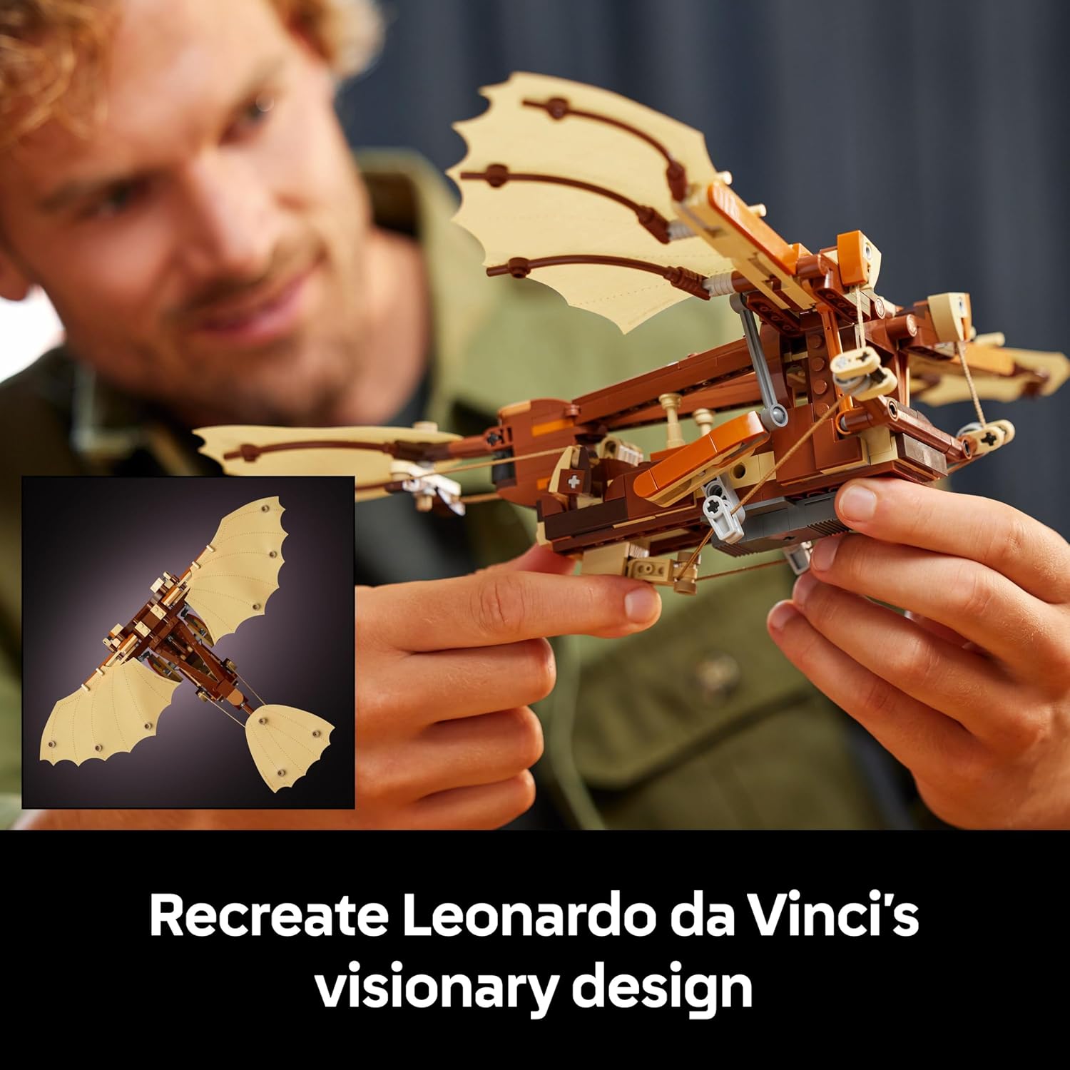 Detalle de LEGO Icons Leonardo da Vinci’s Flying Machine 10363 – A thoughtful display kit for history lovers