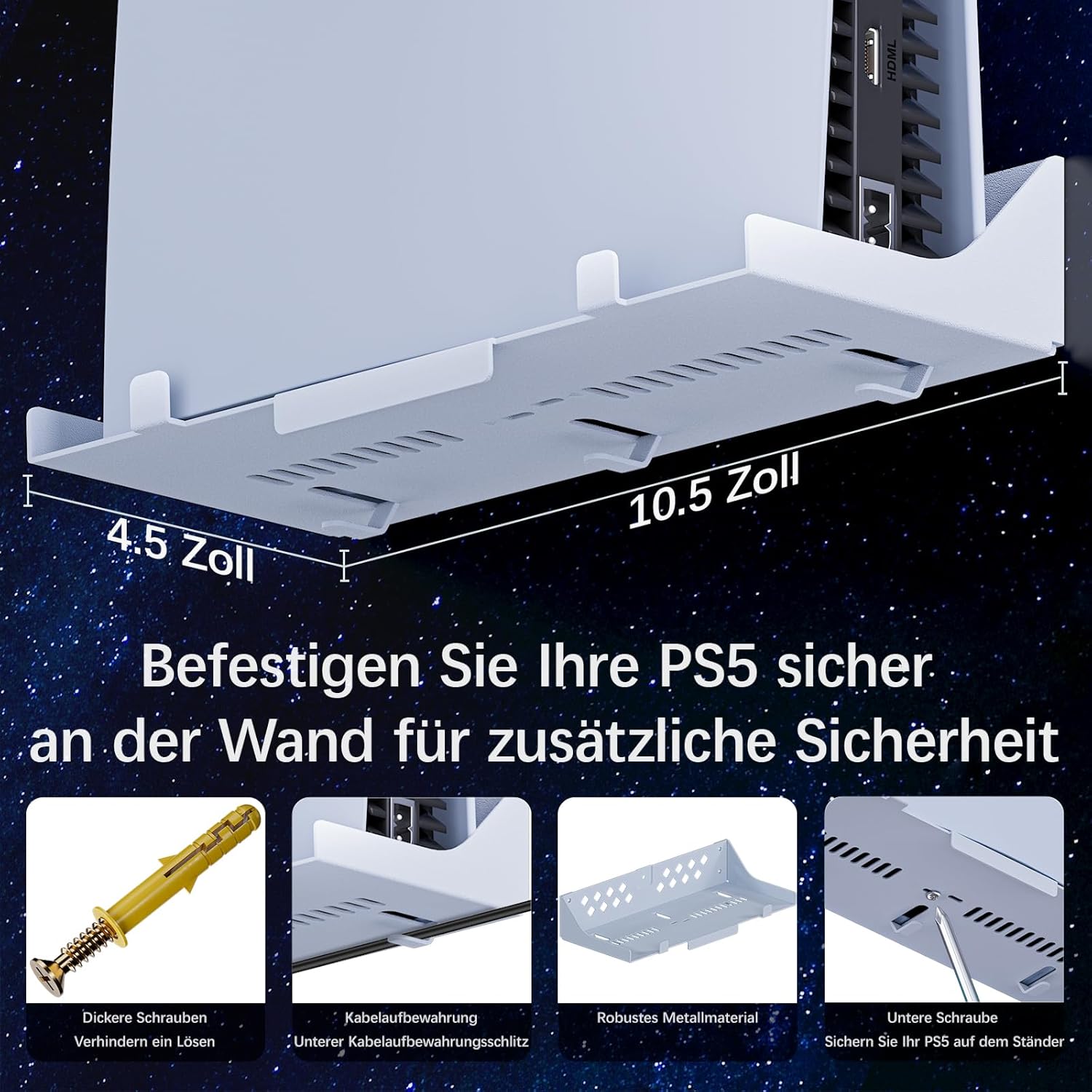 Thumbnail 6 de Hosanwell PS5 Wandhalterung mit Ladestation
