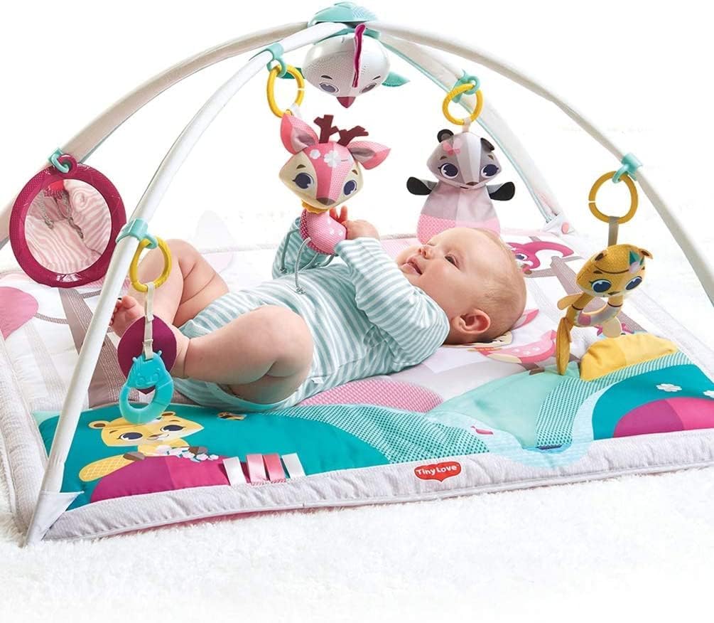 Detalle de Tiny Love Gymini Deluxe 2-in-1 Musical Baby Play Mat (0+ months) with Adjustable Arches & Take-Along Toy