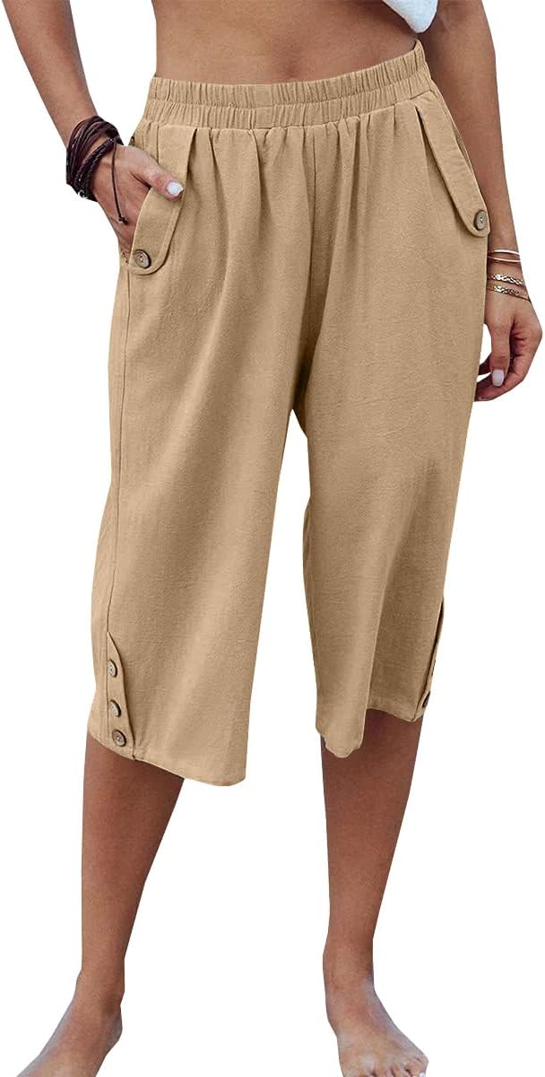 Thumbnail 6 de Veatzaer Women’s Elastic Waist 3/4 Capri Harem Pants with Pockets (S–XXL)