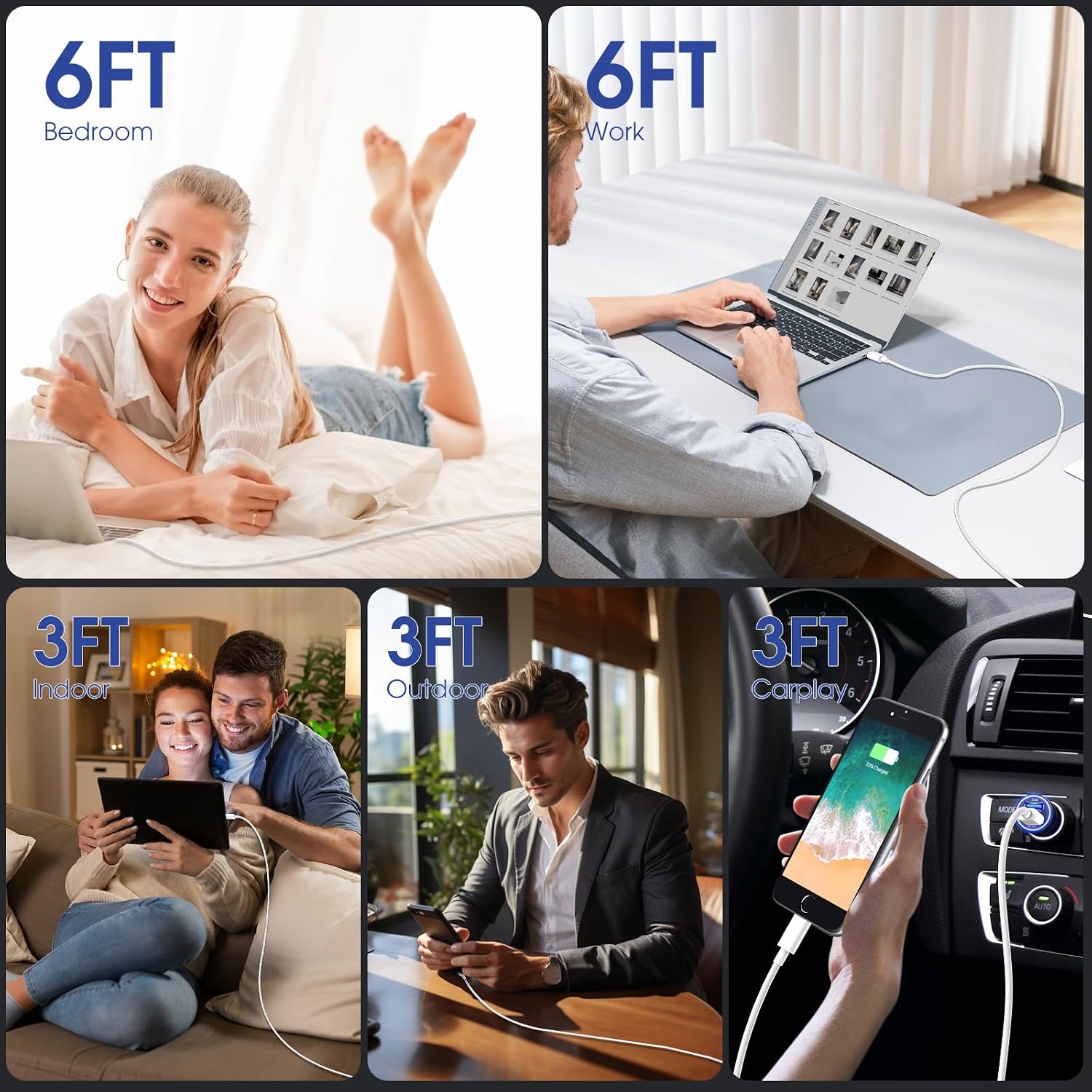 Thumbnail 4 de USB C Cable 5-Pack 60W USBC to USBC