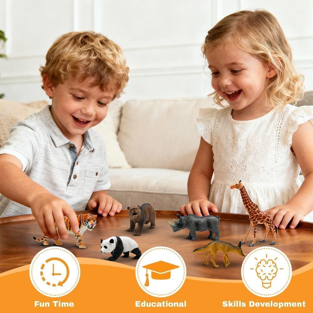 Thumbnail 4 de Safari Animals Figures Toys (21-Piece Wild Zoo Animal Set) for Kids Ages 3+