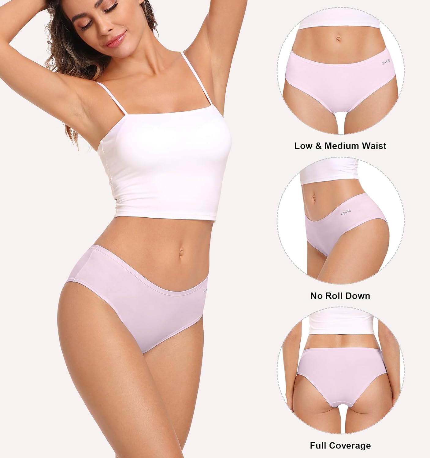 Detalle de coskefy Women’s 6-Pack Cotton Knickers (Breathable Soft Hipster Briefs)