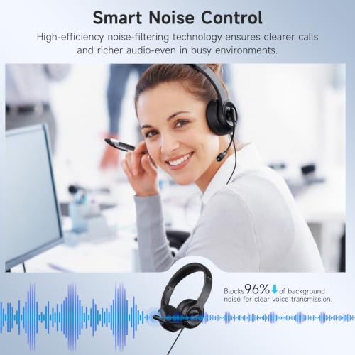 Thumbnail 6 de AOC USB Headset with Microphone (Deep Black) — Clear calls, comfortable all-day use