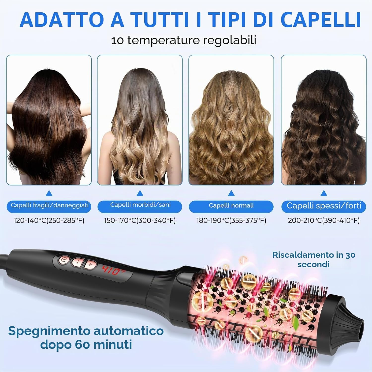 Thumbnail 3 de UKLISS Thermal Brush 38mm: spazzola termica 3 in 1 con controllo LCD e doppia tensione