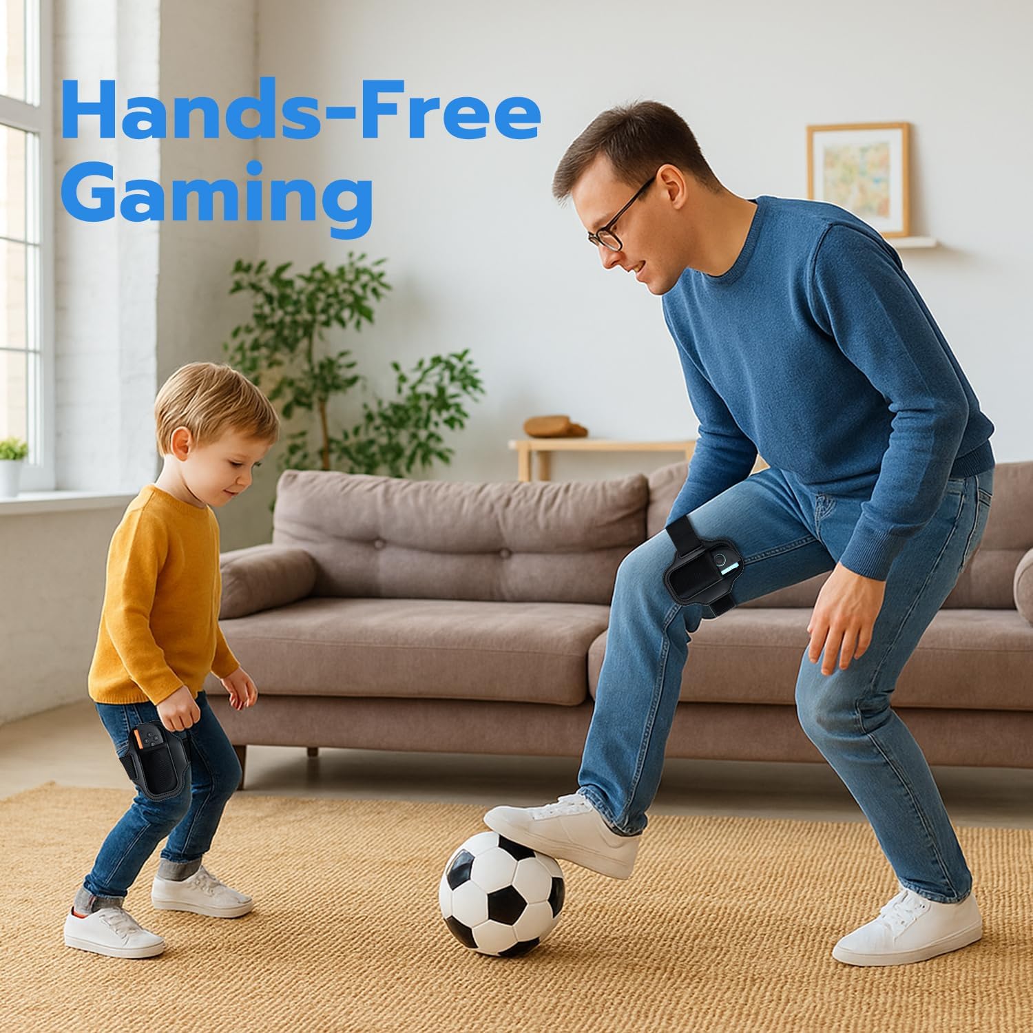 Thumbnail 6 de Mcbazel Bande de jambe pour manette de jeu Switch/Switch 2 Joy-Con – bracelet élastique ajustable noir (40 cm/60 cm)