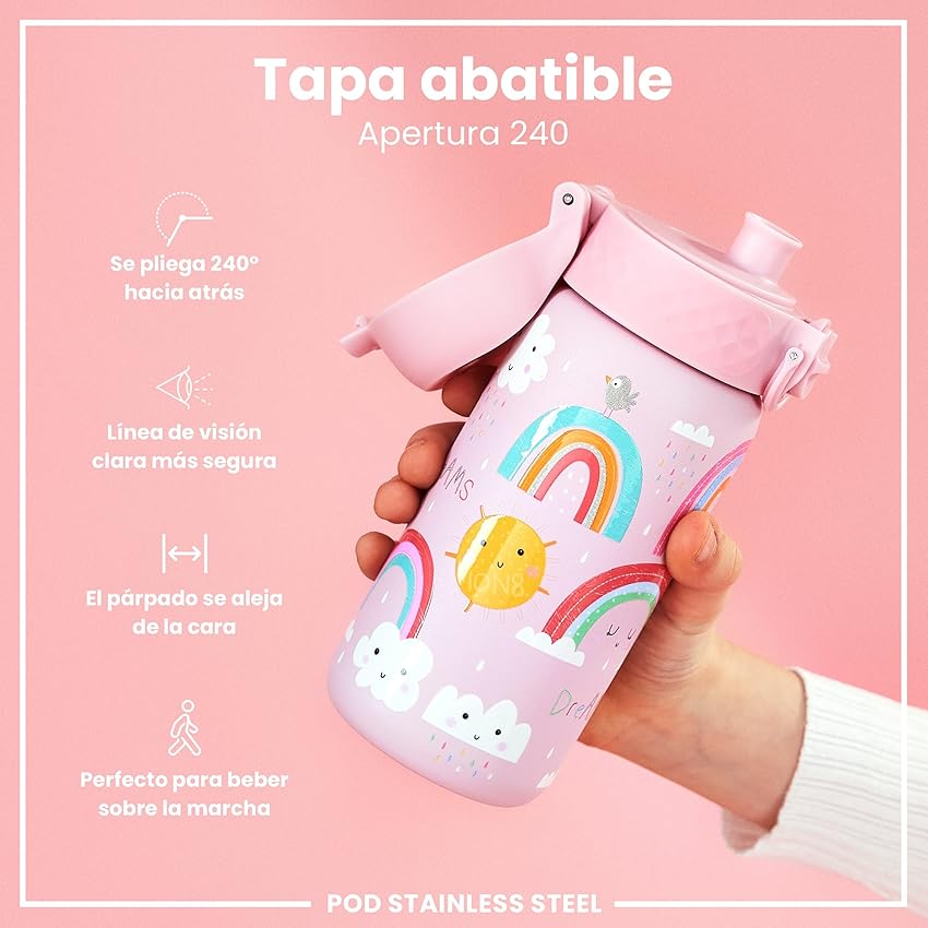 Detalle 2 de ion8 Botella Agua Inox 400 ml para niños 🚰