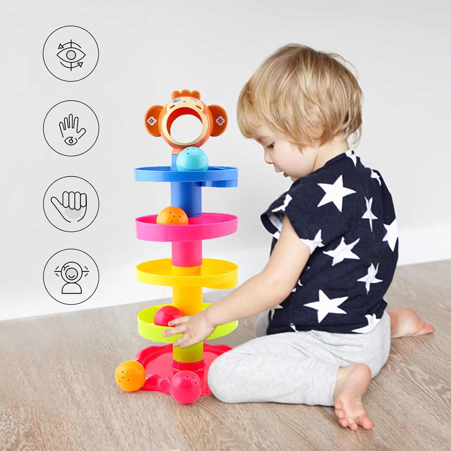 Detalle 2 de Baby Ball Drop and Roll Ramp Toy for 9-18 Months
