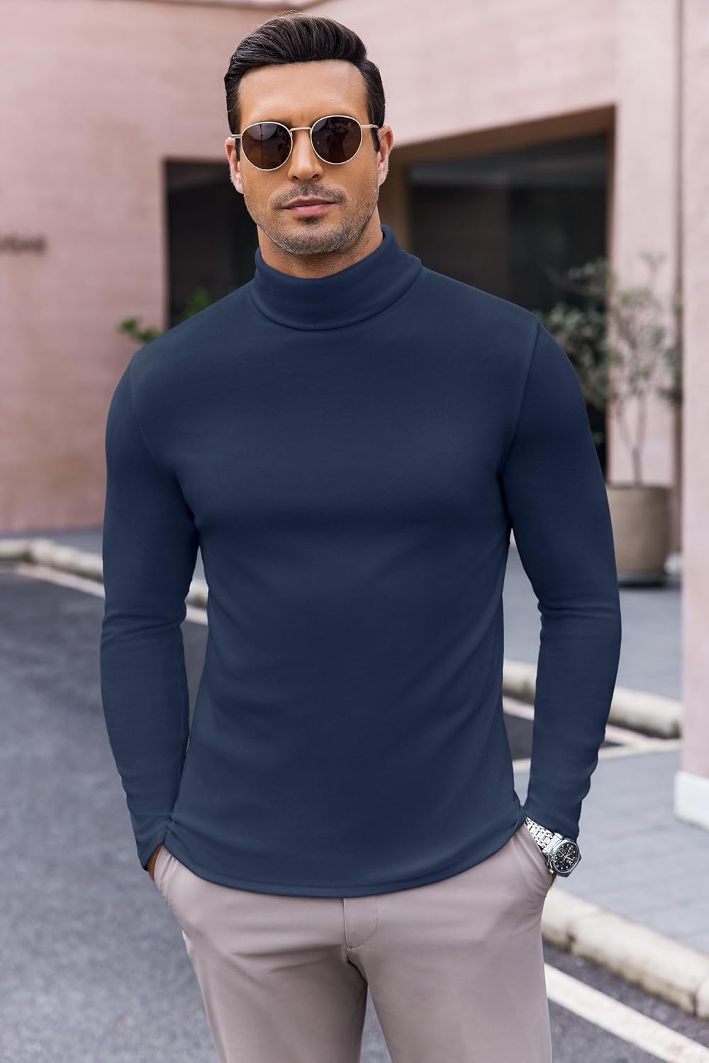 Detalle de Ekouaer Maglia termica uomo a manica lunga con collo alto traspirante