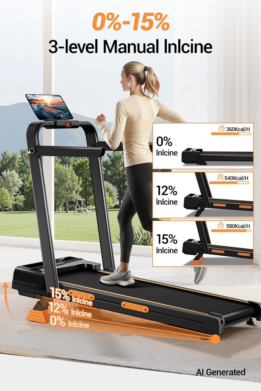 Detalle 2 de Walking Pad Treadmill, 350 lb Capacity