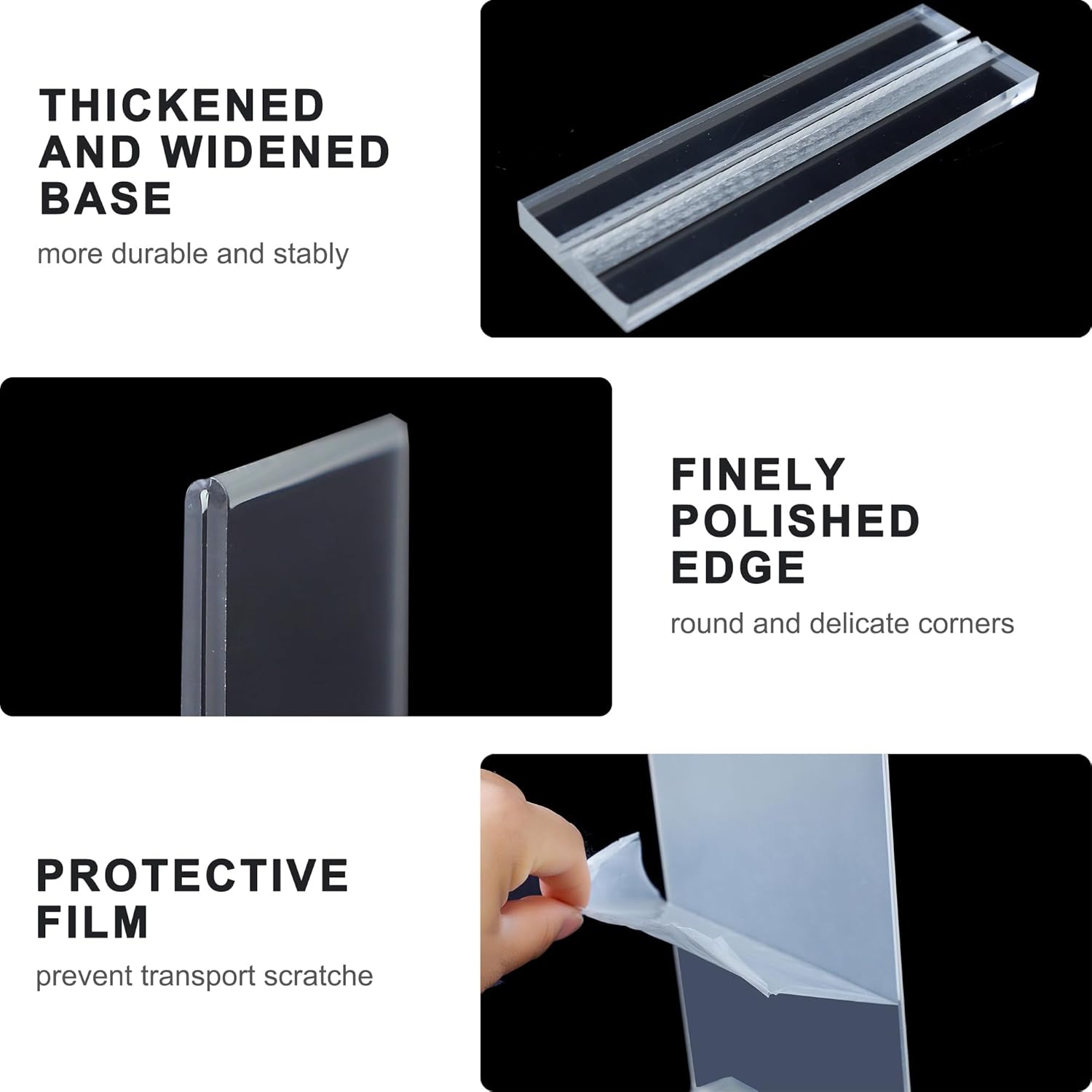 Detalle de ROSHINE A6 Acrylic Sign Holder (6-pack) – T-Shape, double-sided clear perspex display stands