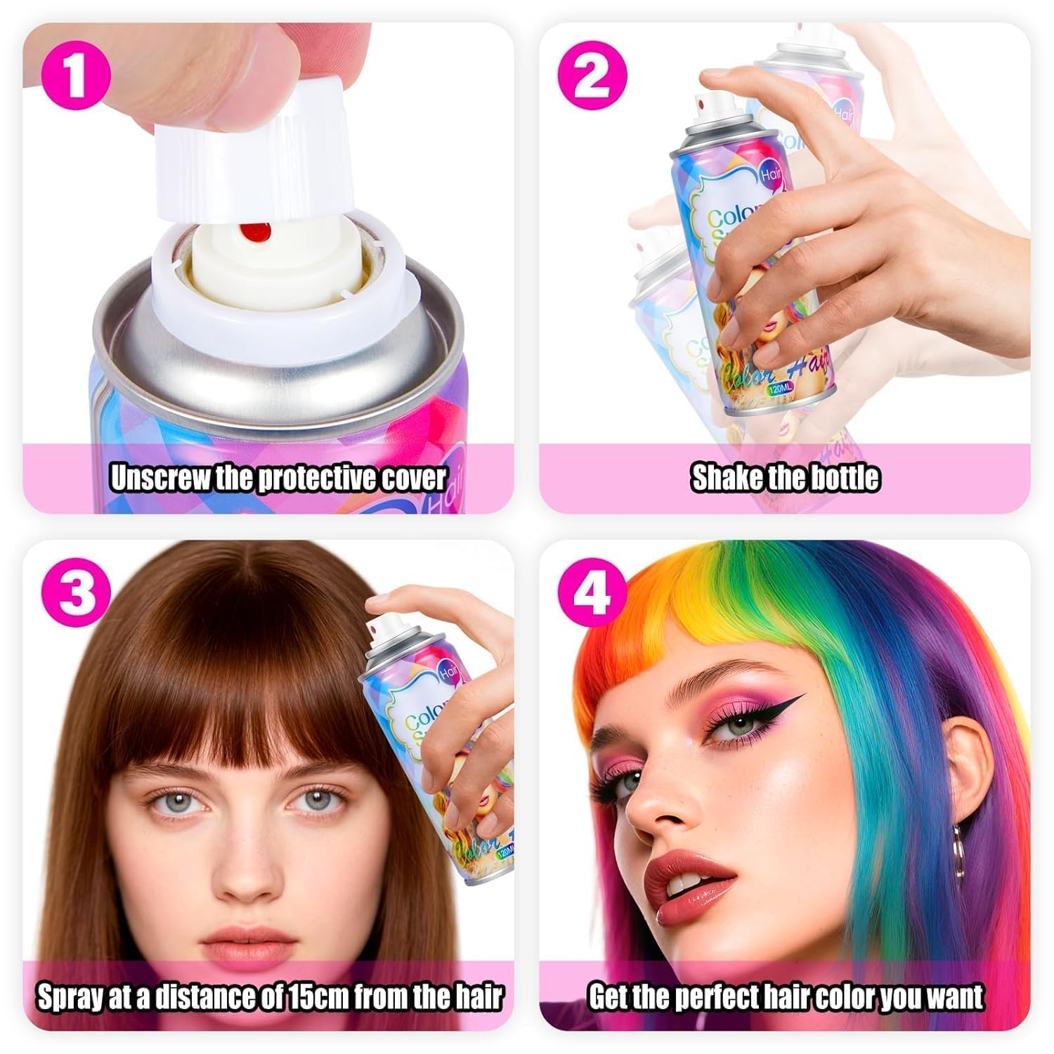 Thumbnail 6 de Acomler Red Temporary Hair Color Spray, Washable One-Day Color