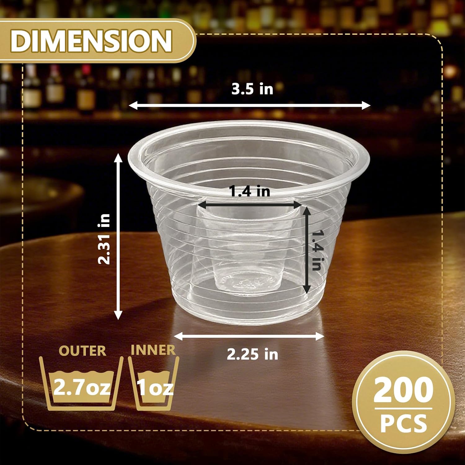 Thumbnail 1 de Slomg Plastic Bomber Cups, 3 oz