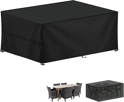 LAMUNI Funda Impermeable para Mesa de Jardín Rectangular ☔