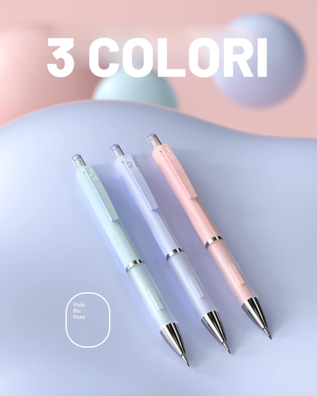Detalle 2 de Nicpro Pastello 0,7 mm set 3 pezzi ✏