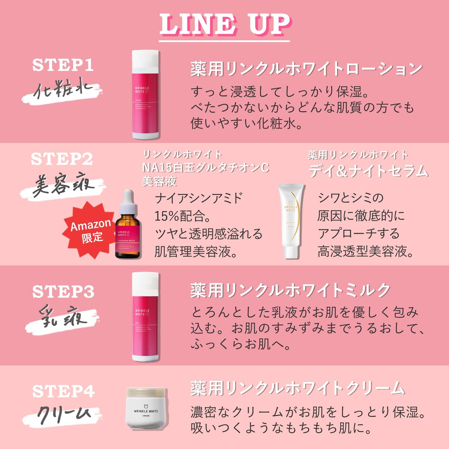 Thumbnail 5 de wrinkle white リンクルホワイトNA15 白玉グルタチオンC美容液 33mL｜ナイアシンアミド15％・3種のビタミンC