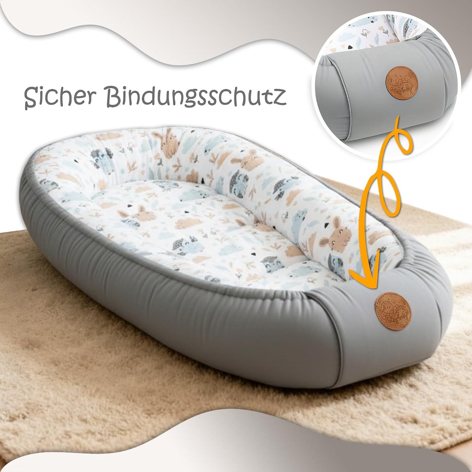 Thumbnail 3 de Réducteur de lit bébé 90x50cm en coton