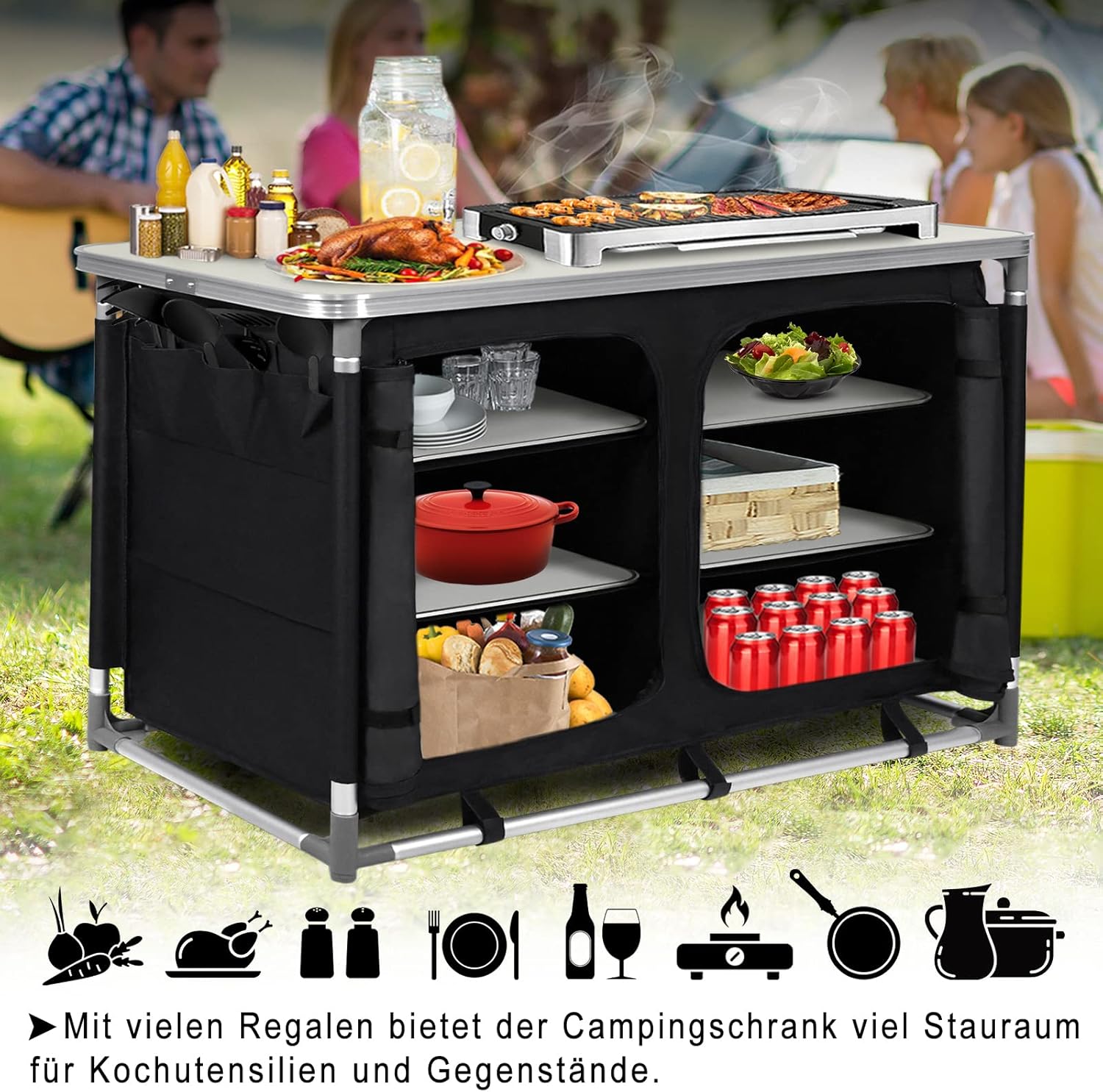 Thumbnail 4 de Froadp Campingküche faltbarer Schrank 100x50x80