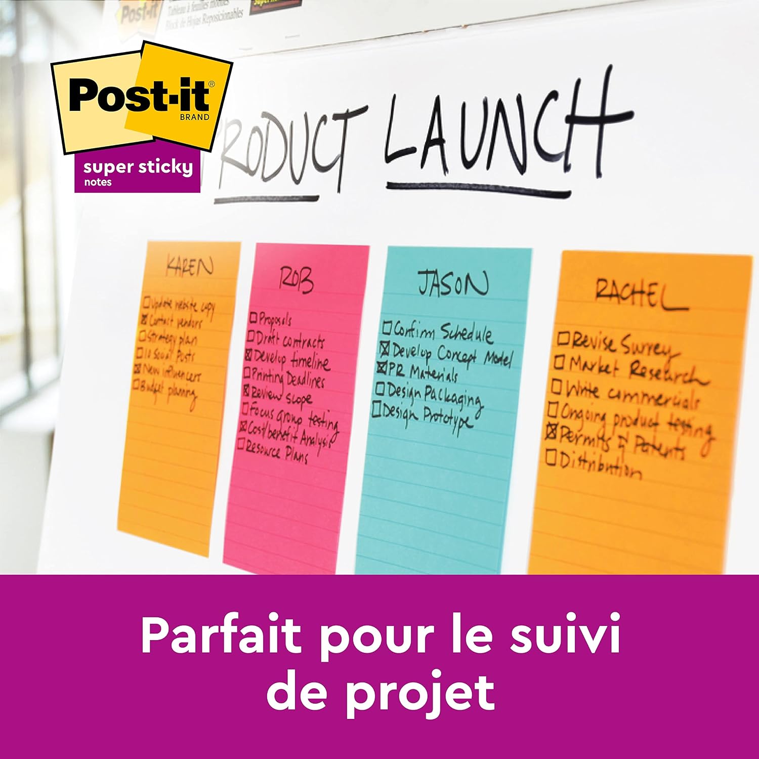 Detalle 2 de Post-it Notes Super Sticky Grand Format XXL 101 x 152 mm