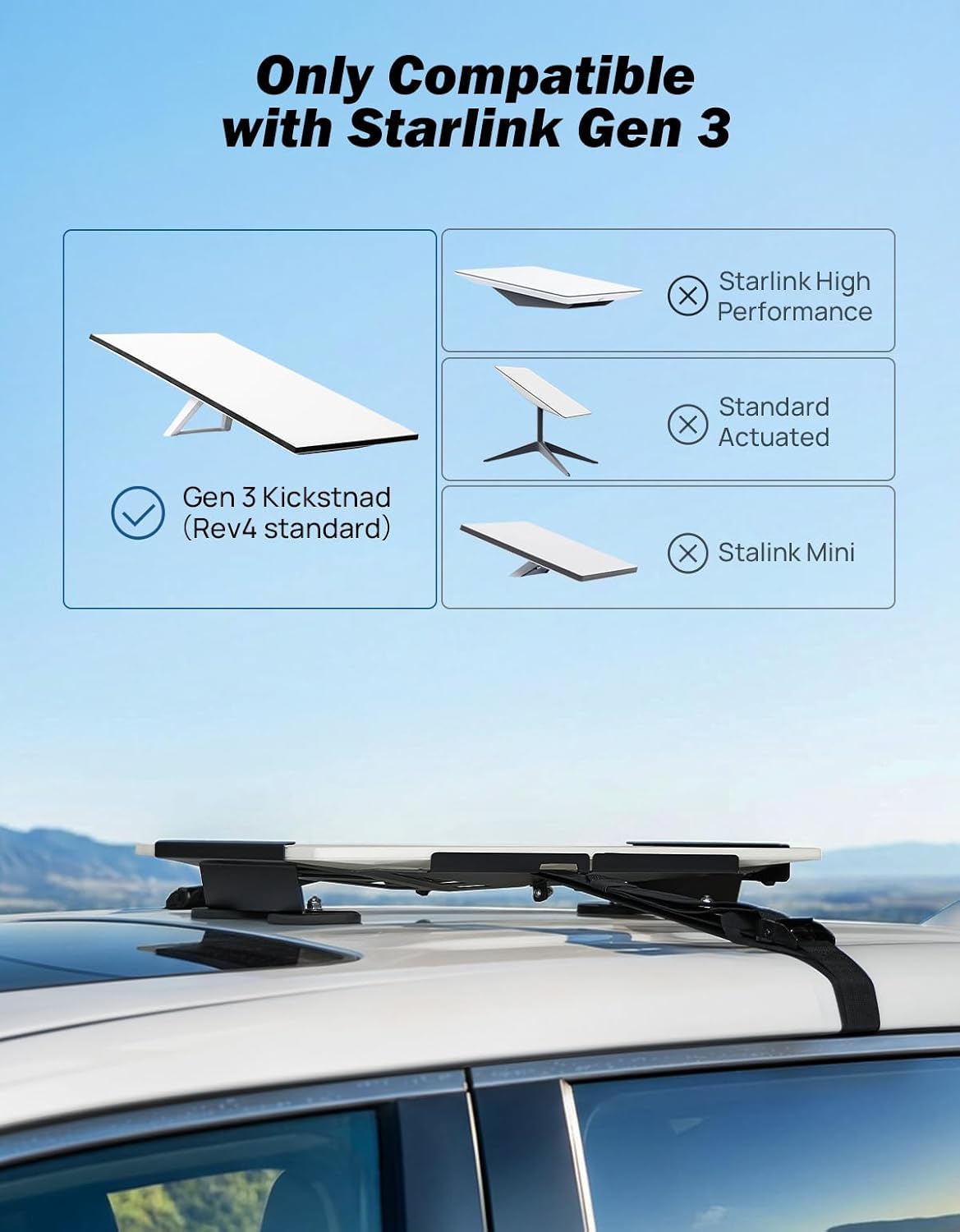 Thumbnail 4 de JOYTUTUS Gen 3 Starlink Roof Mount – 440lbs Magnetic Quick-Release