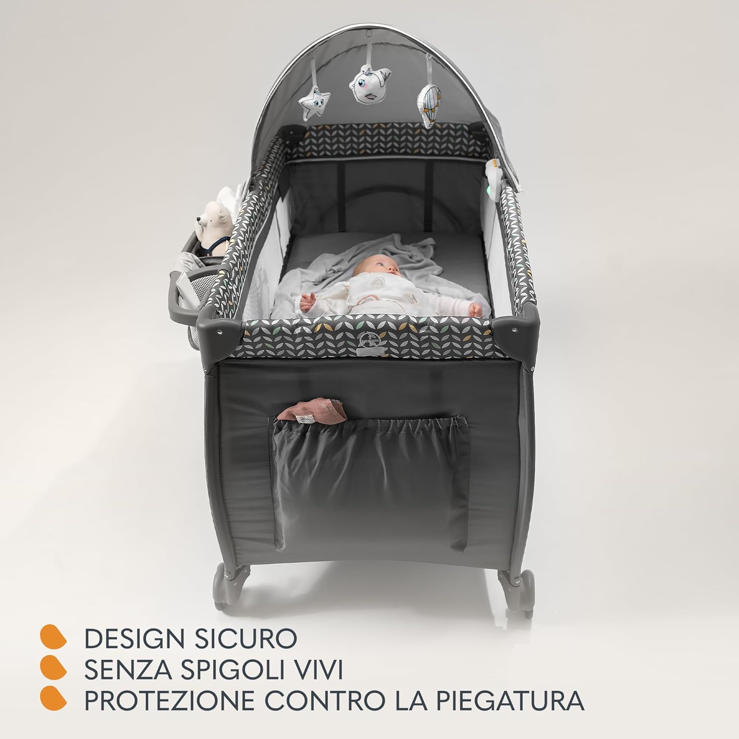 Thumbnail 5 de LIONELO Lettino da Viaggio SVEN con Materasso – Lettino pieghevole 2 livelli, fasciatoio, baldacchino e accessori per 0–36 mesi