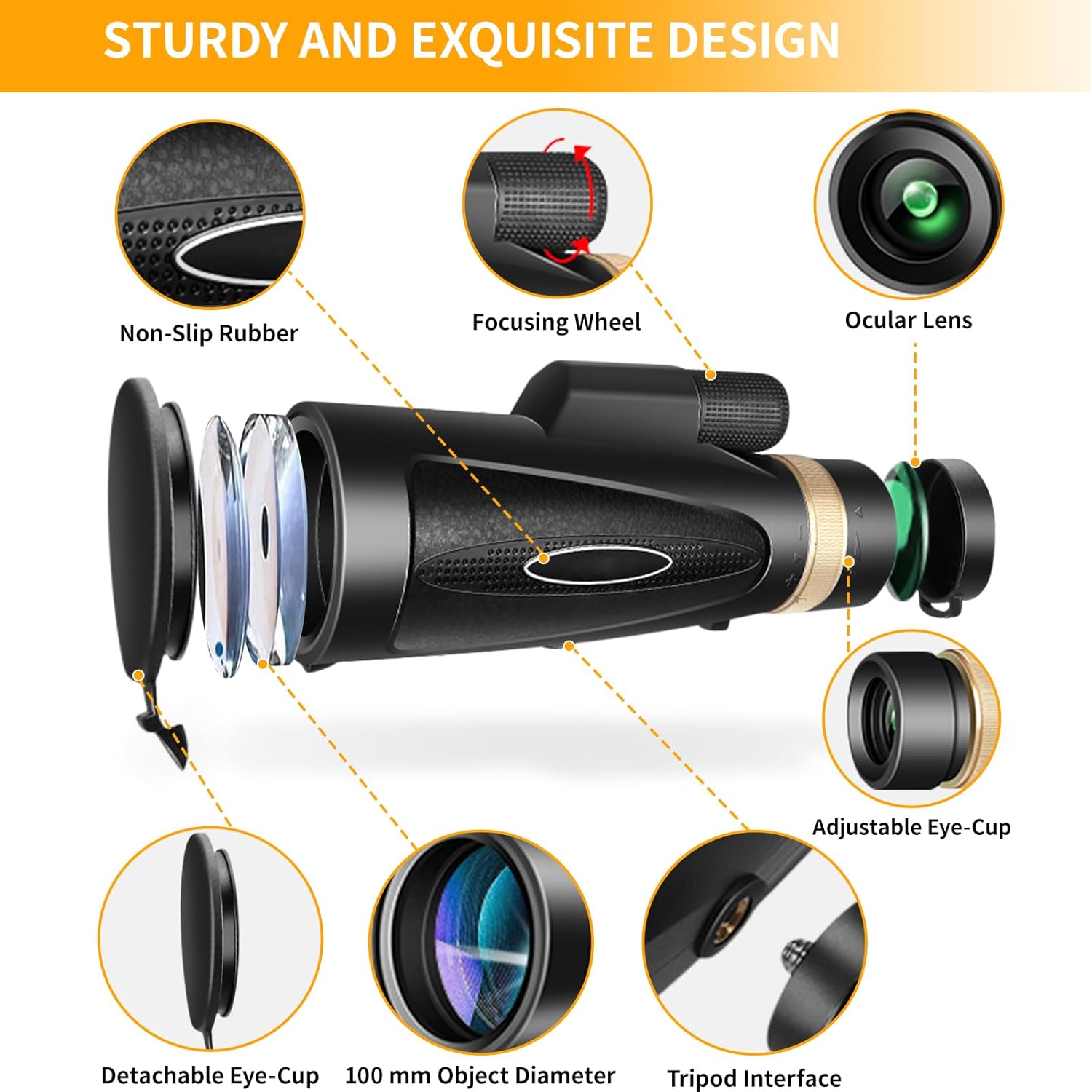 Detalle 2 de KTBDING 80x100 Monocular Telescope HD