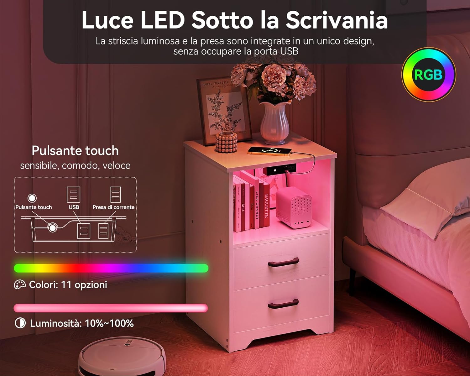 Thumbnail 4 de Coleshome Comodino Camera da Letto: comodo, moderno e funzionale