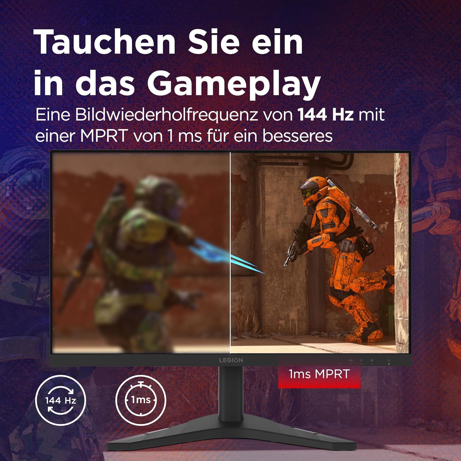 Thumbnail 5 de Lenovo Legion R24s – 24-Zoll Gaming-Monitor mit IPS-Panel, 144 Hz und 1 ms Reaktionszeit