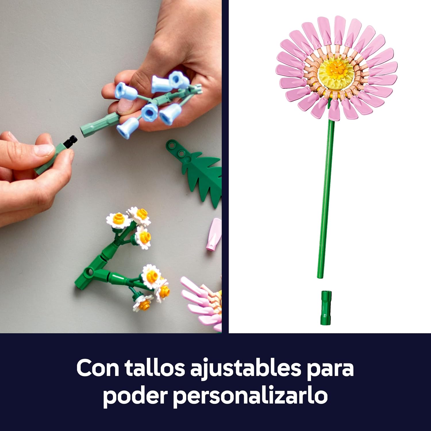 Detalle de LEGO Botanicals 10347 Ramillete Rayos de Sol: ramo de margaritas y tulipanes para construir y decorar