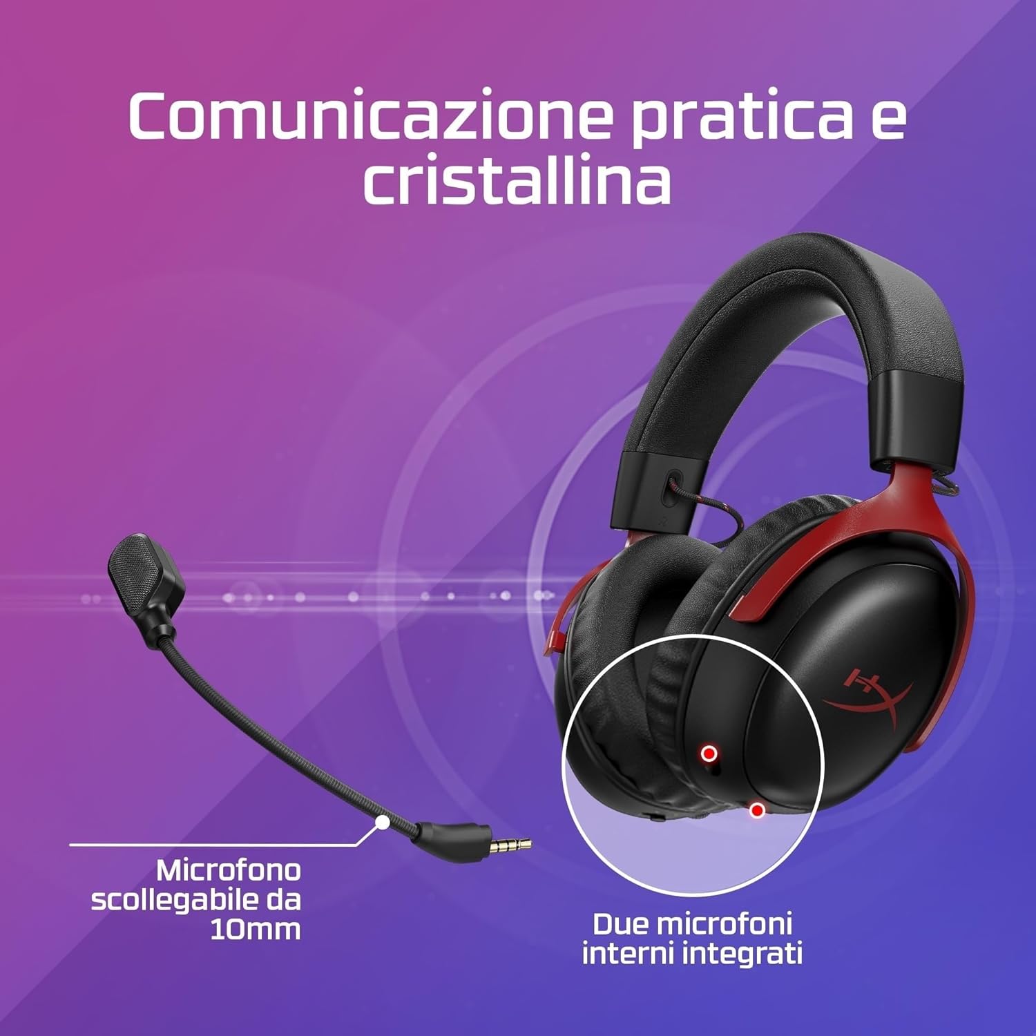 Thumbnail 5 de HyperX Cloud III S Wireless: cuffie Bluetooth con audio 3D e microfono con cancellazione del rumore