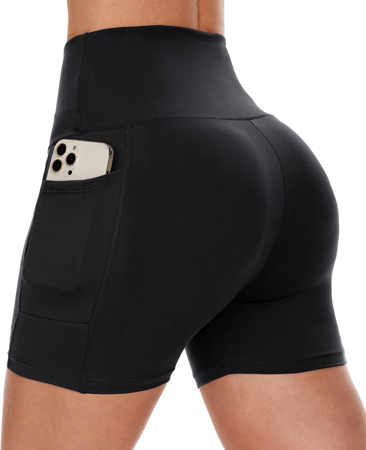 Detalle de CAMPSNAIL Workout Biker Shorts with Pockets, High Waist and 4-Way Stretch