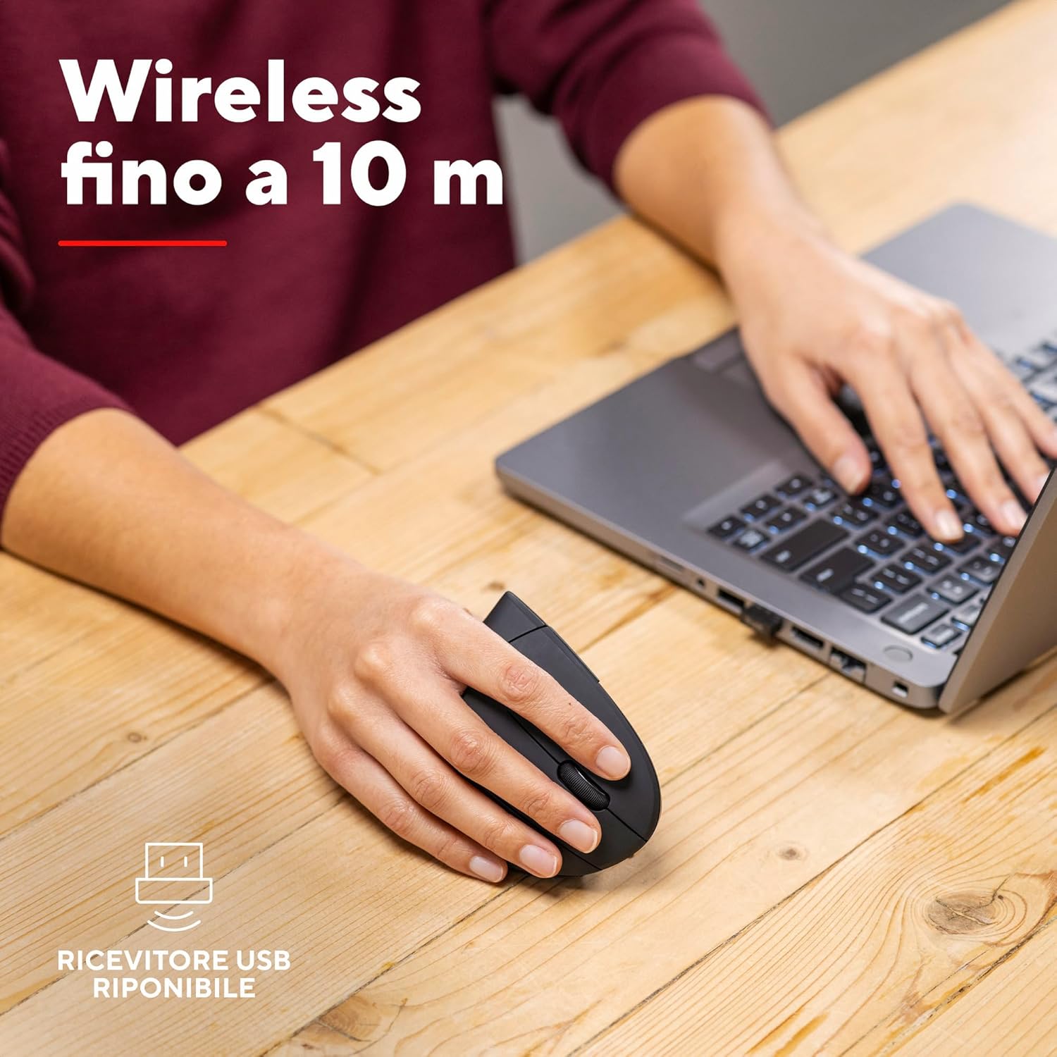 Thumbnail 3 de Trust Verto Ratón ergonómico 60° 10 metros